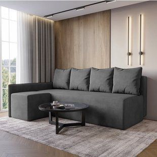 Кутовий диван ортопедичний iSmart MORRO Maxi єврокнижка 205x149 см (матрац Silver) графіт Laura 15 (ISM-051361) ISM-051361 фото