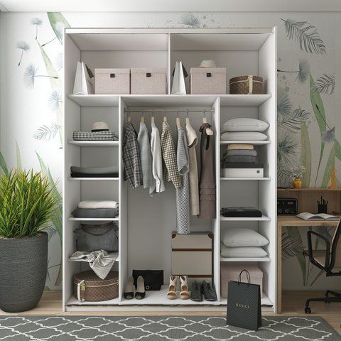 Шафа-купе двохдверна Doros G-Caiser 180х60х240 см Білий/1 Дзеркало (DRS-011236) DRS-011236 фото