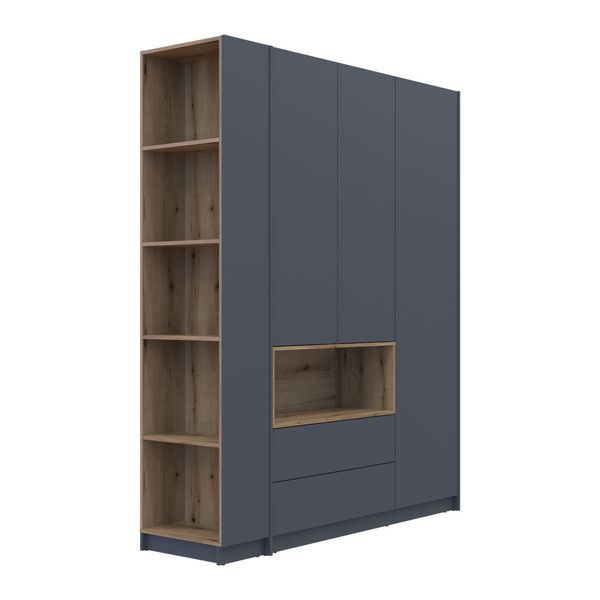 Етажерка до шафи Doros Дейл Антрацит/Дуб Евок 52х28х220 (41516267) (DRS-012174) DRS-012174 фото