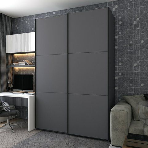 Шафа купе Doros G-Caiser Графіт/Графіт 2 ДСП / 3 частини 200х60х240 (DRS-011848) DRS-011848 фото