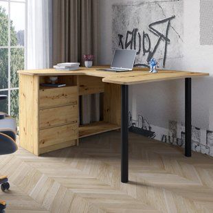 Геймерський комп'ютерний стіл LION Буст лівосторонній кутовий з шухлядами Дуб Артизан (LION-045160) LION-045160 фото