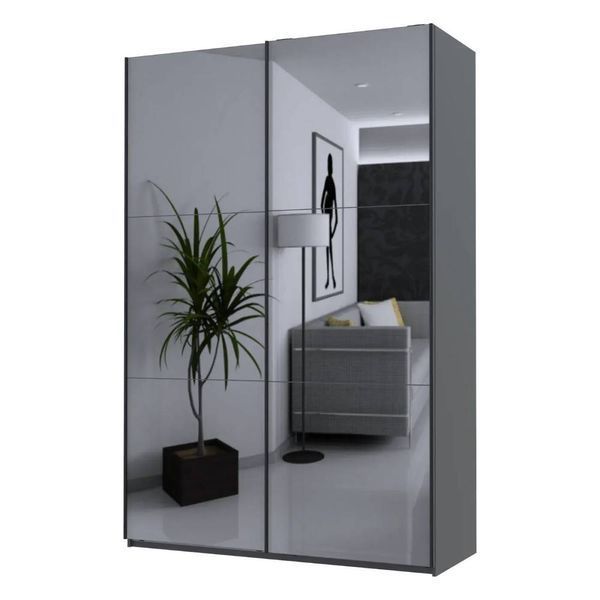 Шафа купе Doros G-Caiser Антрацит 2 Дзеркала / 3 частини 160х60х240 (42005409) (DRS-012242) DRS-012242 фото