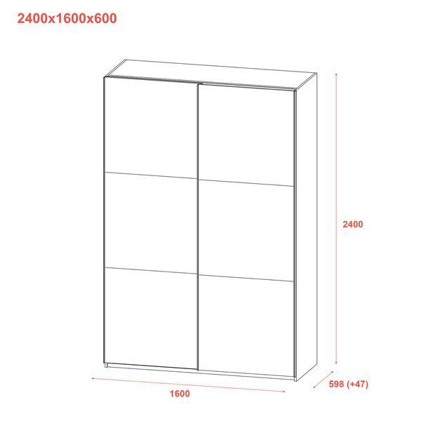 Шафа купе G-Caiser Антрацит/Антрацит 2 ДСП / 3 частини 160х60х240 (42005412) (DRS-012245) DRS-012245 фото