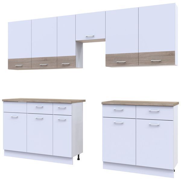 Кухня модульна Лея Doros 340х60х250 см Білий/Дуб сонома (DRS-011376) DRS-011376 фото