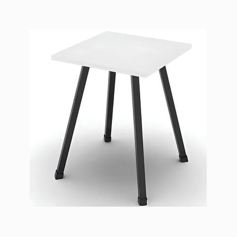 Табурет кухонний Ferrum-decor 430x320x320 Чорний метал ДСП Біле 16 мм (FRD-104639) FRD-104639 фото