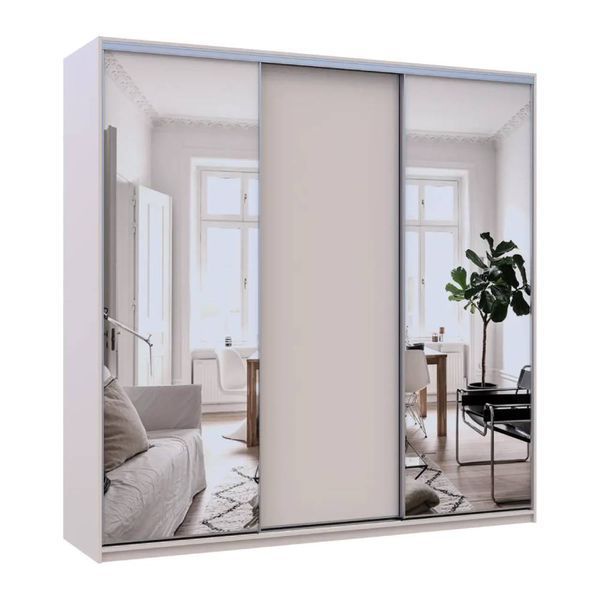 Шафа-купе Doros Сіті Лайт Кашемір 1 ДСП / 2 дзеркала 225х60х225 (80736380) DRS-011808 фото