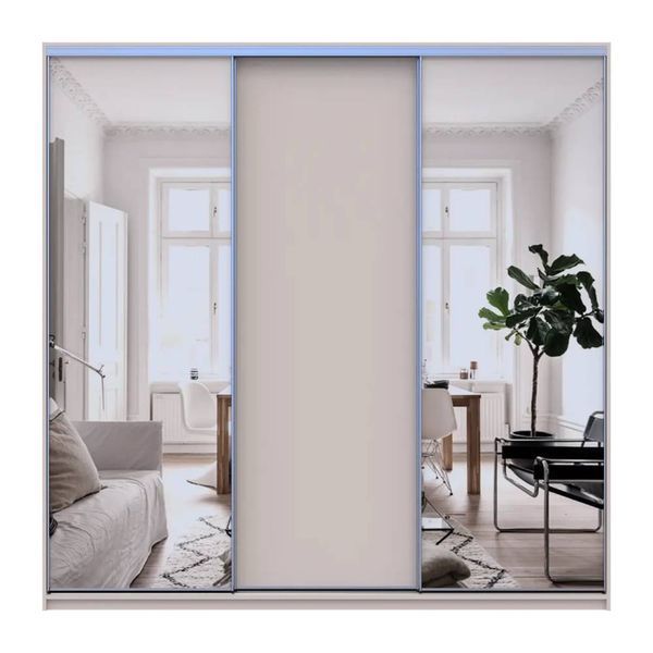 Шафа-купе Doros Сіті Лайт Кашемір 1 ДСП / 2 дзеркала 225х60х225 (80736380) DRS-011808 фото