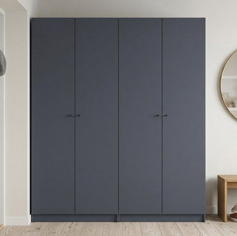 Шафа для одягу Doros Промо Антрацит 2+2 ДСП 180х48х204 (42005333) (DRS-012163) DRS-012163 фото