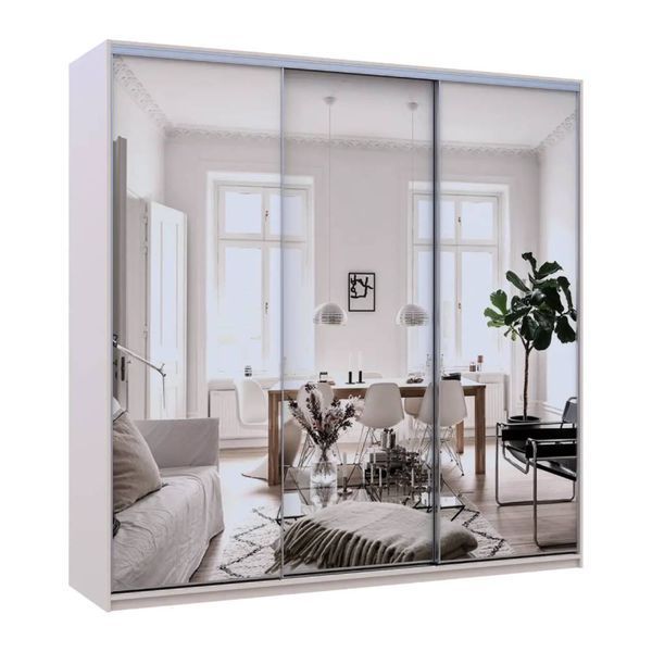 Шафа-купе Doros Сіті Лайт Кашемір 3 дзеркала 225х60х225 (DRS-011811) DRS-011811 фото